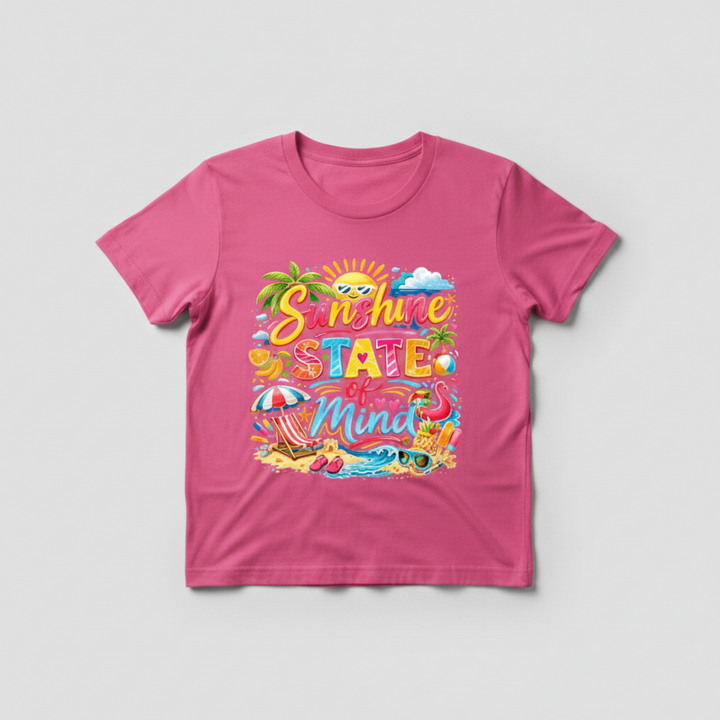 Vibrant Summer Beach Tee featuring a colorful &