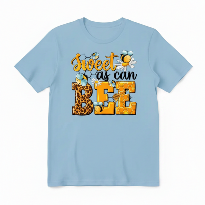 Sweet as can BEE - Light Blue T-Shirt Mockup