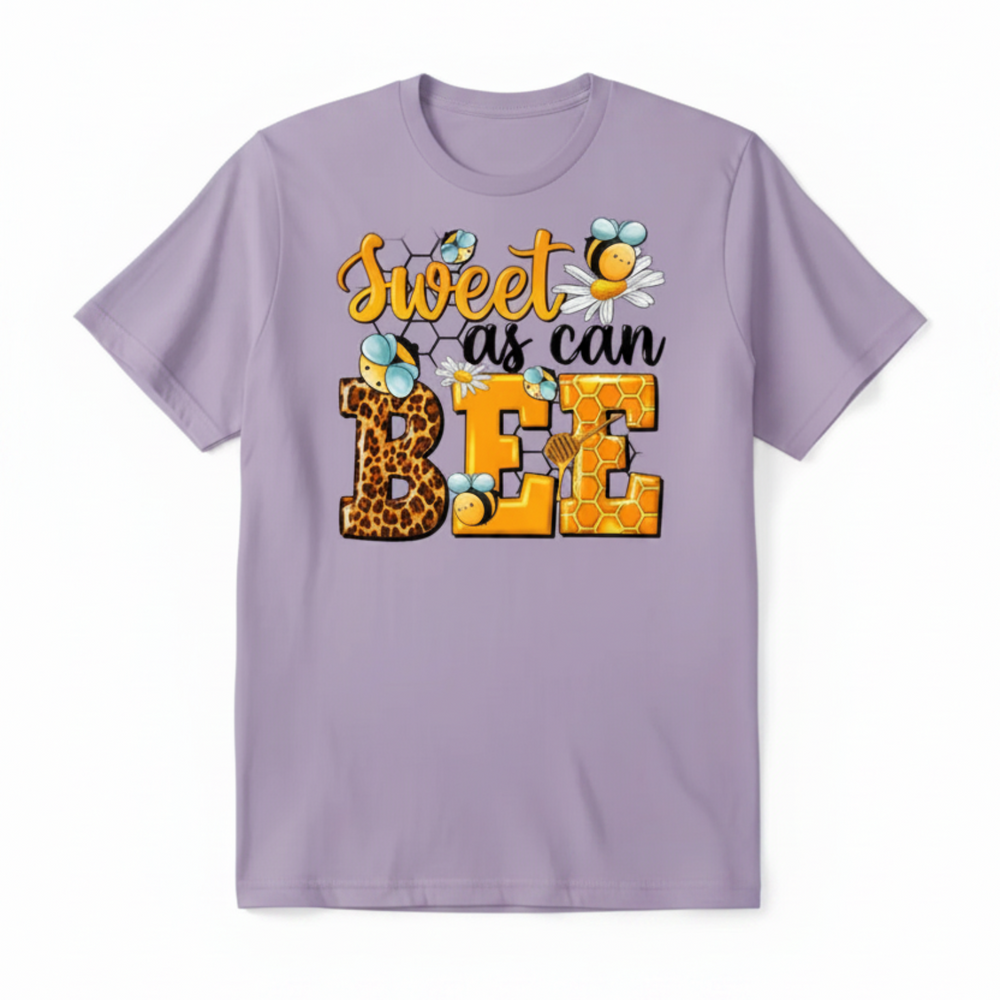 Sweet as can BEE - Light Purple T-Shirt Mockup