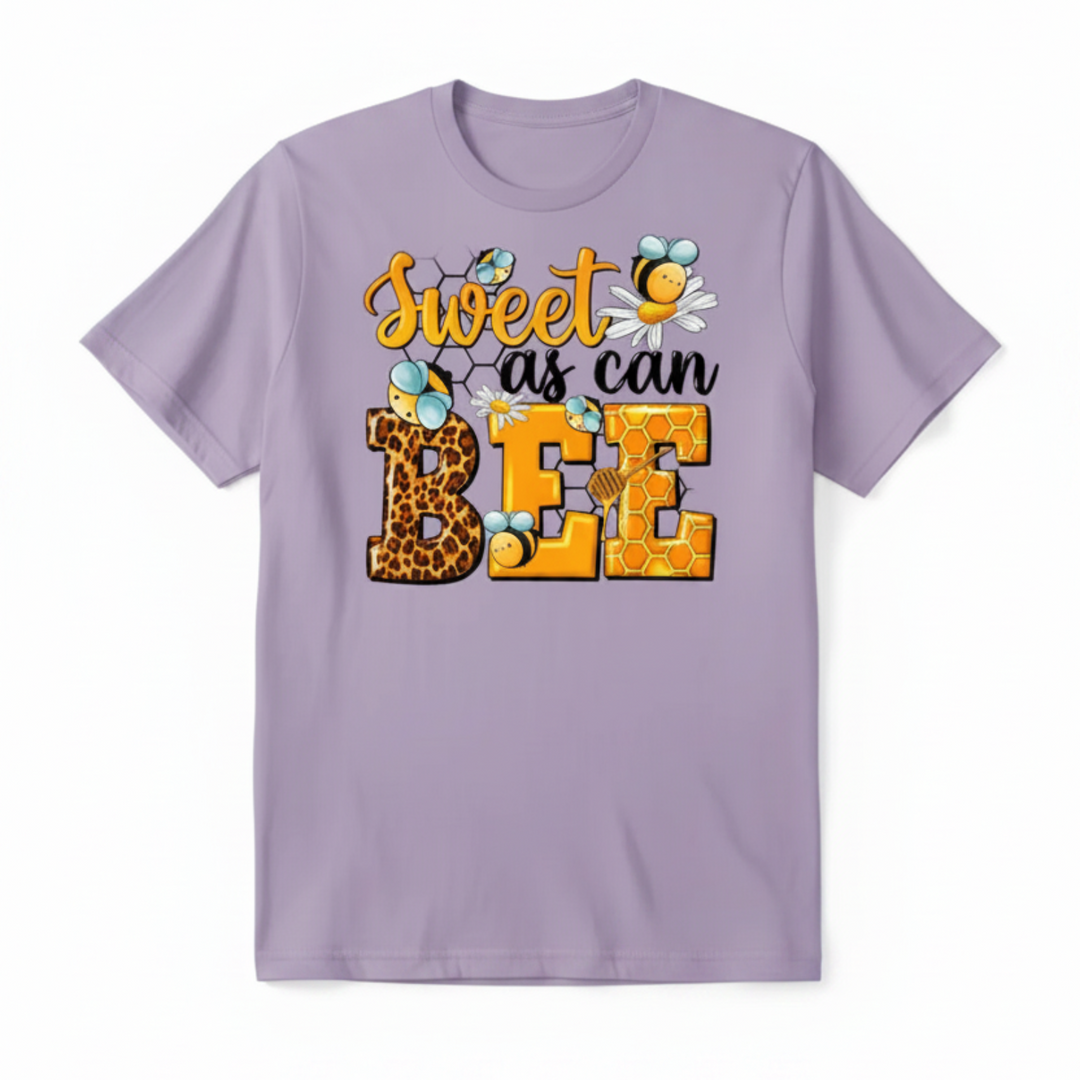 Sweet as can BEE - Light Purple T-Shirt Mockup