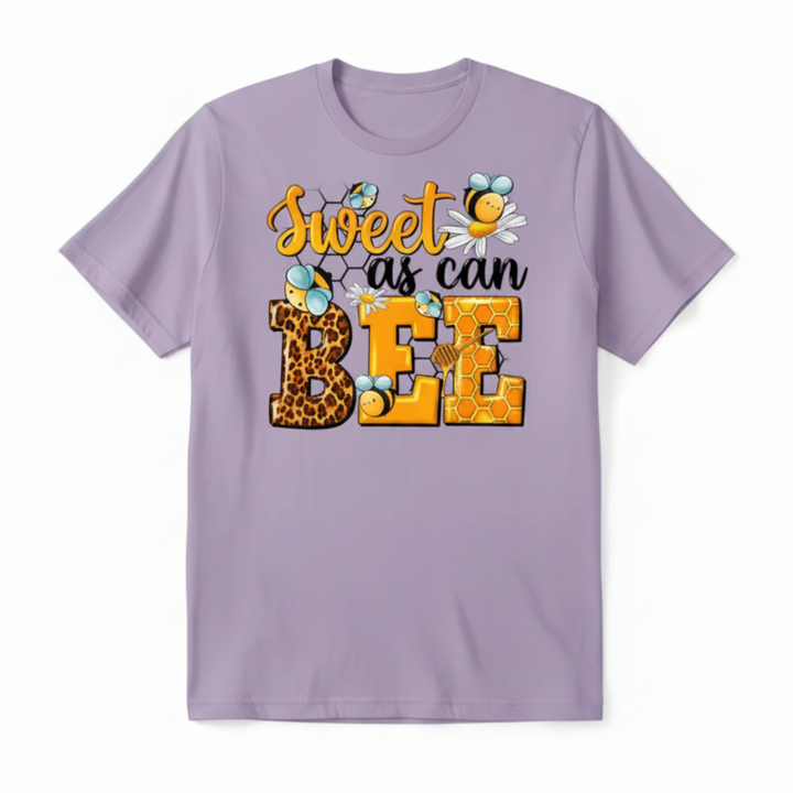 Sweet as can BEE - Light Purple T-Shirt Mockup