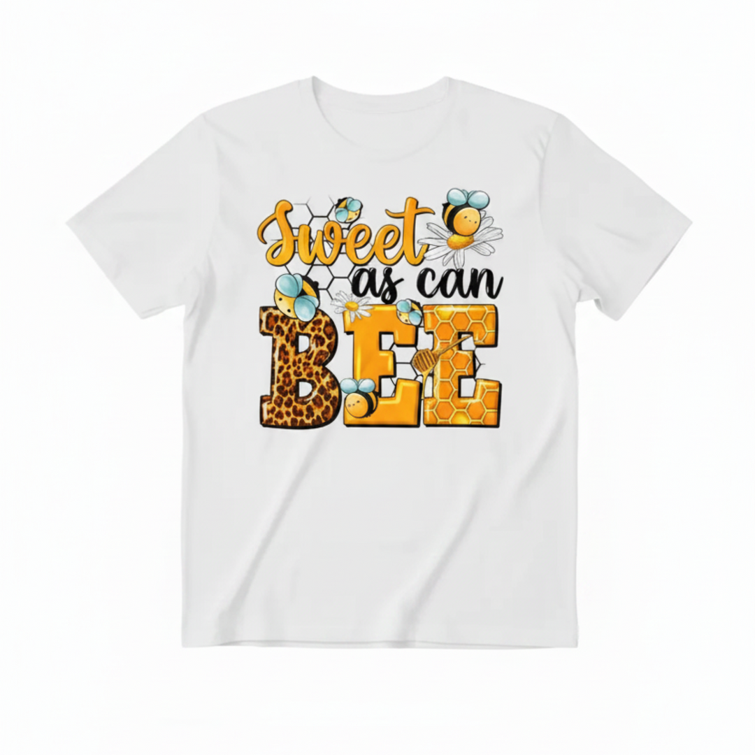 Sweet as can BEE - White T-Shirt Mockup