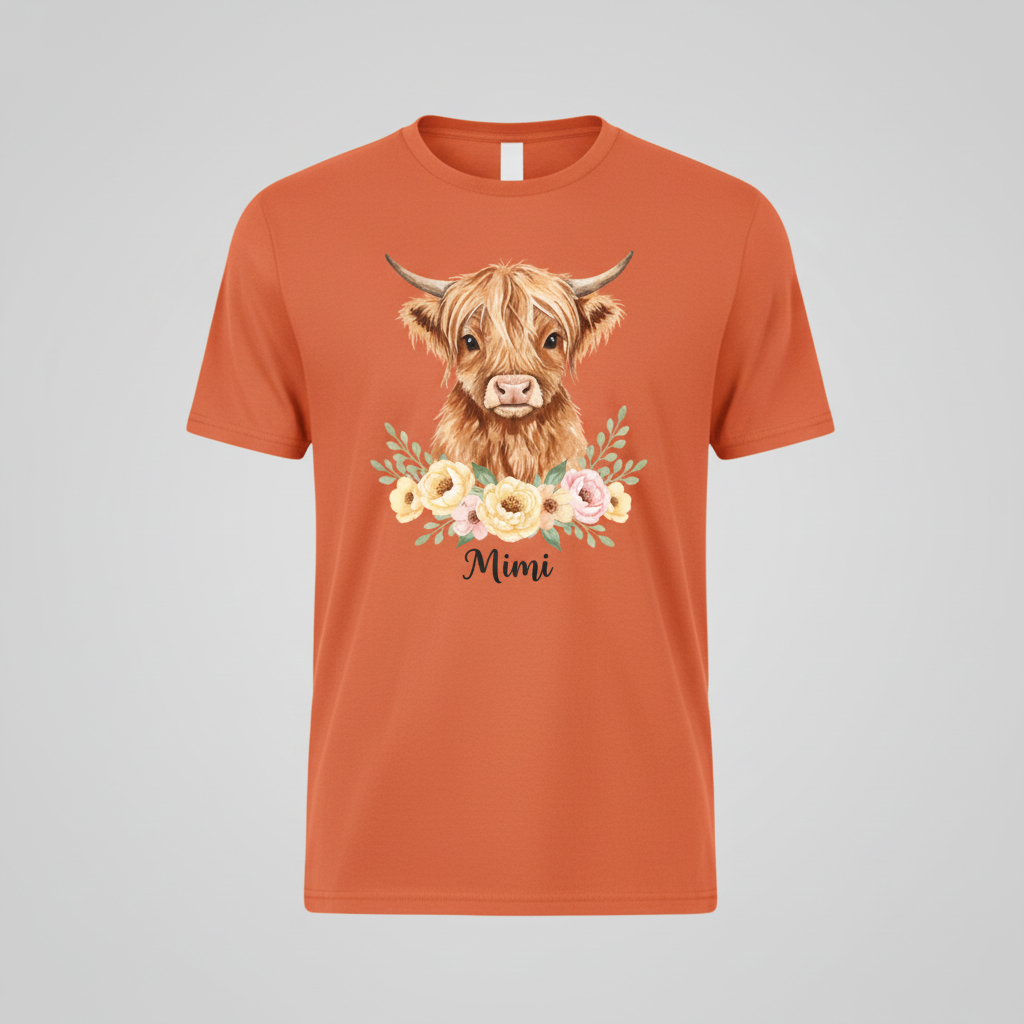 Tangerine T-shirt with Mimi design
