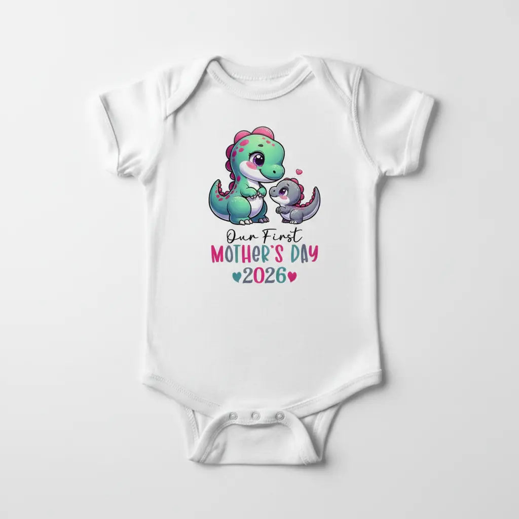 White Dino Onesie Mockup