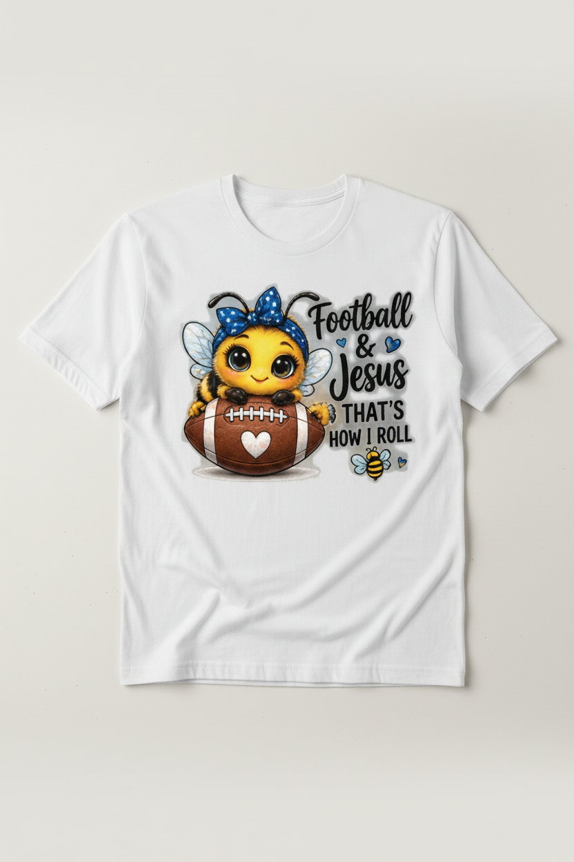 White football T-shirt mockup