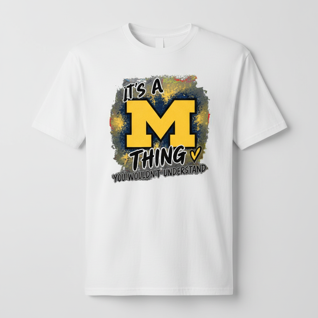 White “It’s a M Thing” T-shirt mockup
