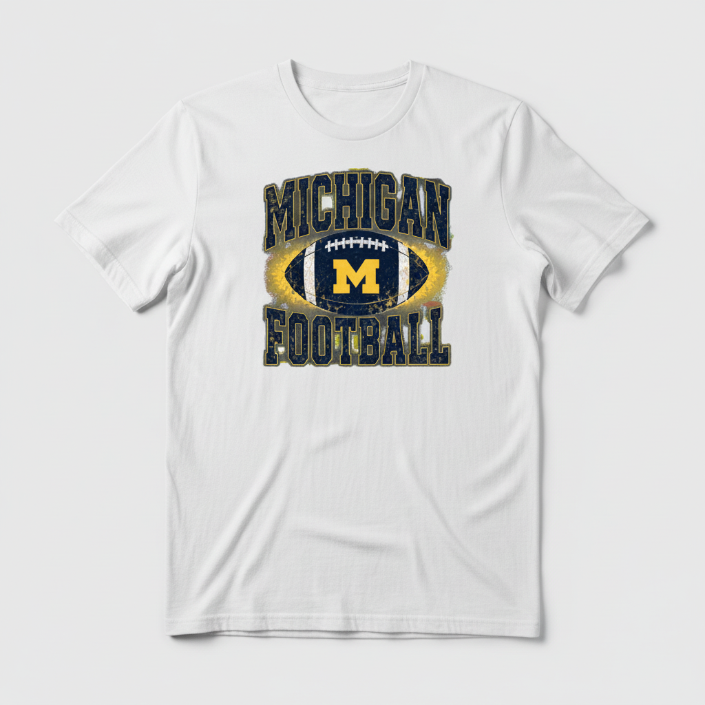 White Michigan Football T-shirt mockup