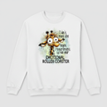 White sweatshirt mockup with funny giraffe design