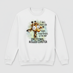 White sweatshirt mockup with funny giraffe design