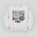White sweatshirt mockup with inspirational elephant design