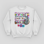 White sweatshirt mockup with inspirational elephant design