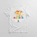 White t-shirt mockup with cancer fighter chick design