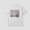 White t-shirt mockup with inspirational elephant design