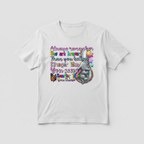 White t-shirt mockup with inspirational elephant design