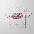 White t-shirt mockup with survivor design