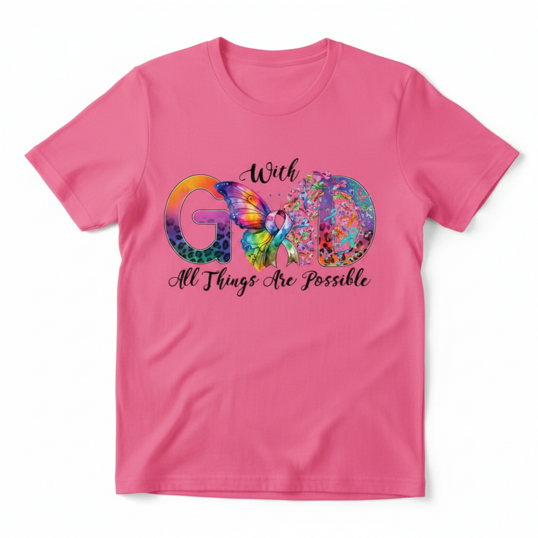 With God Tee - Hot Pink